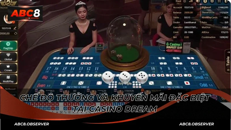Chế độ thưởng và khuyến mãi đặc biệt tại Casino Dream